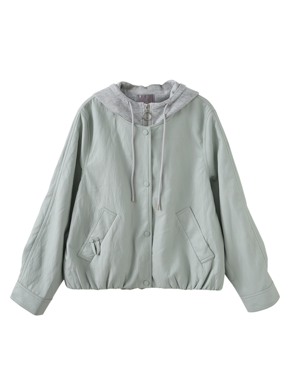 abito率性皮革假兩件外套