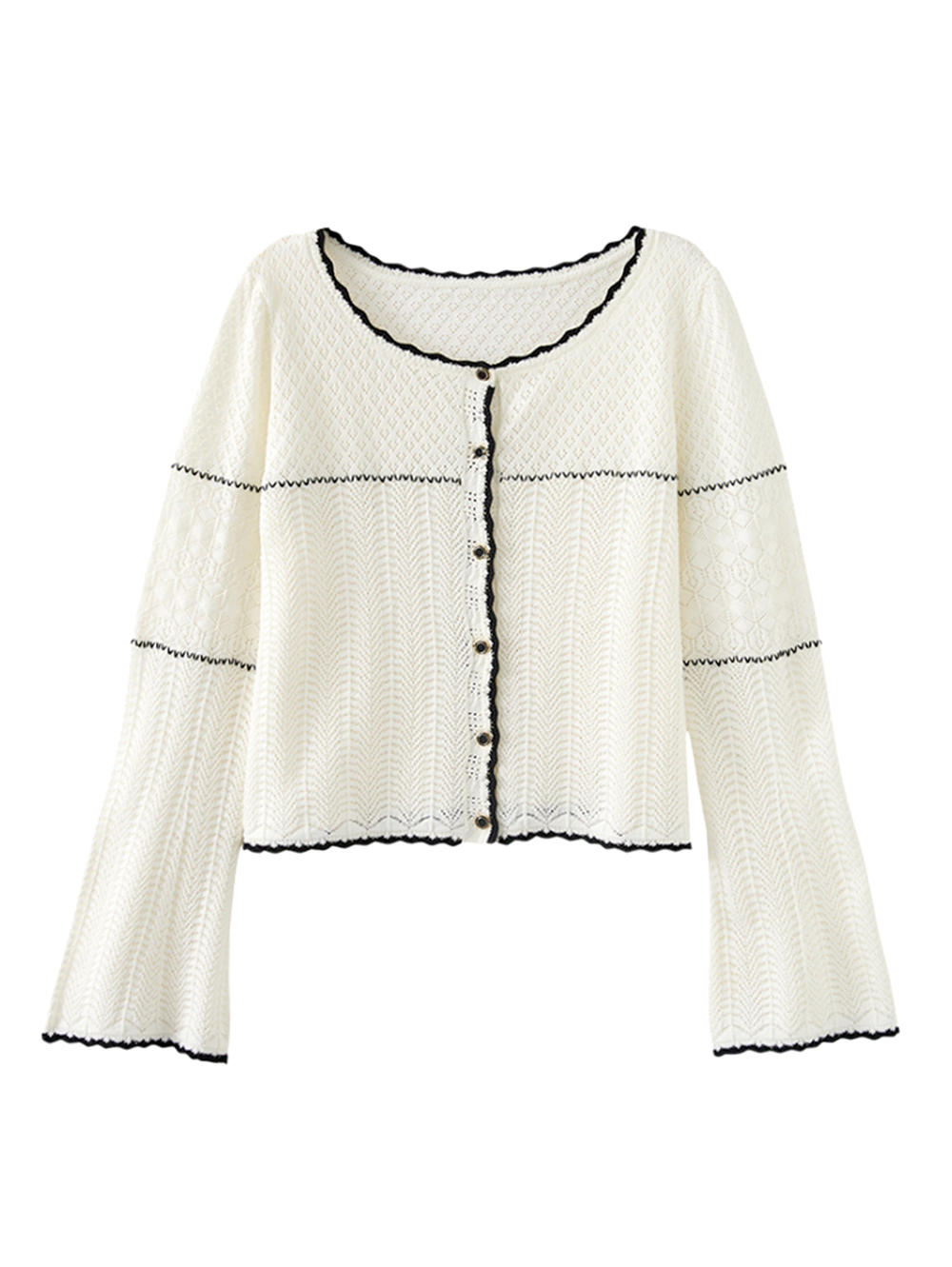 abito菱格透膚針織上衣