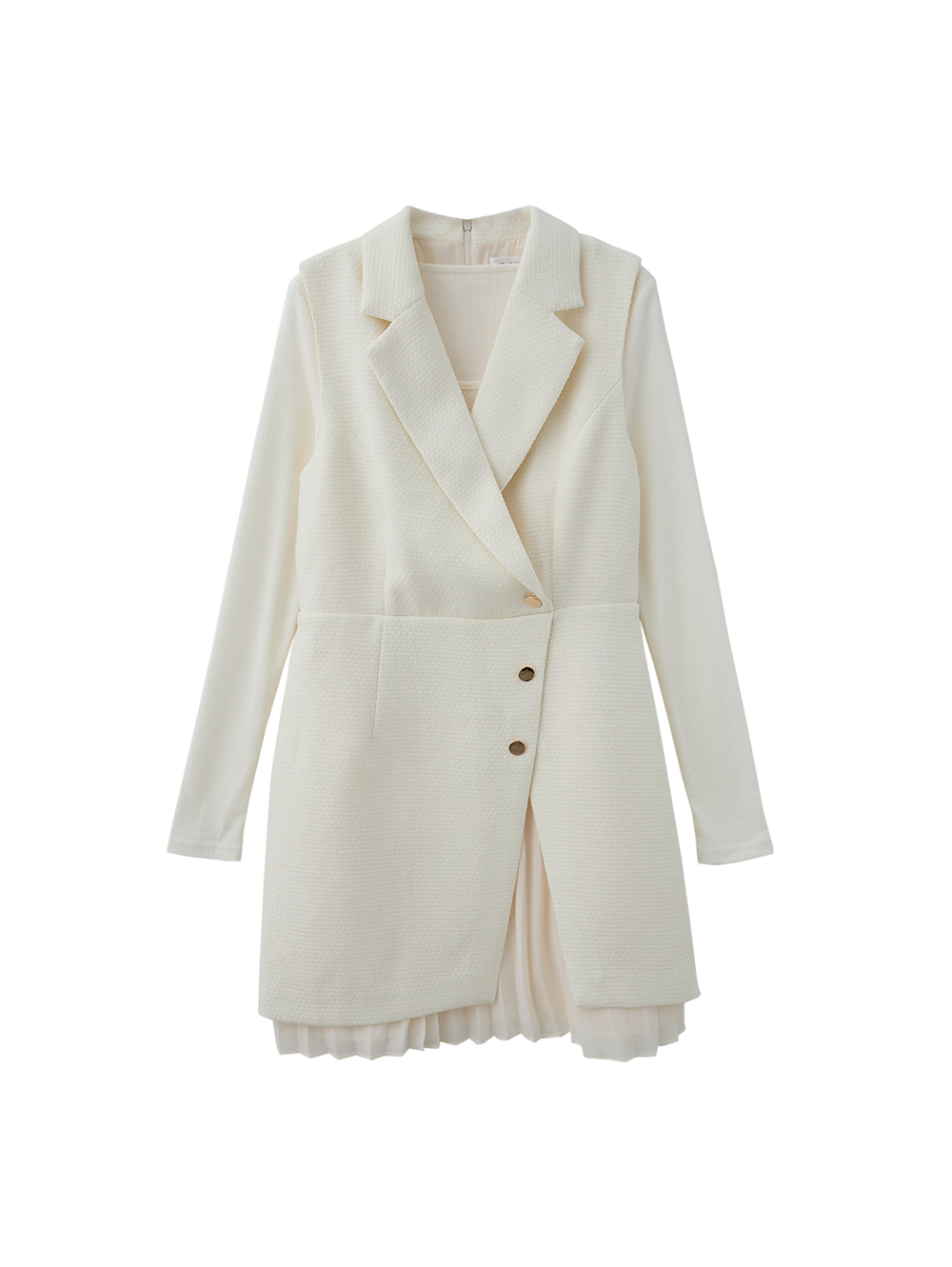 DITA低調奢華百褶洋裝-附內搭