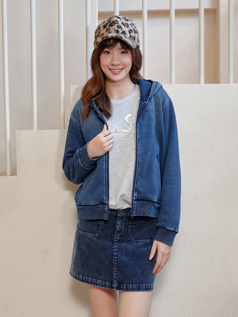 DITA水洗牛仔感休閒連帽外套