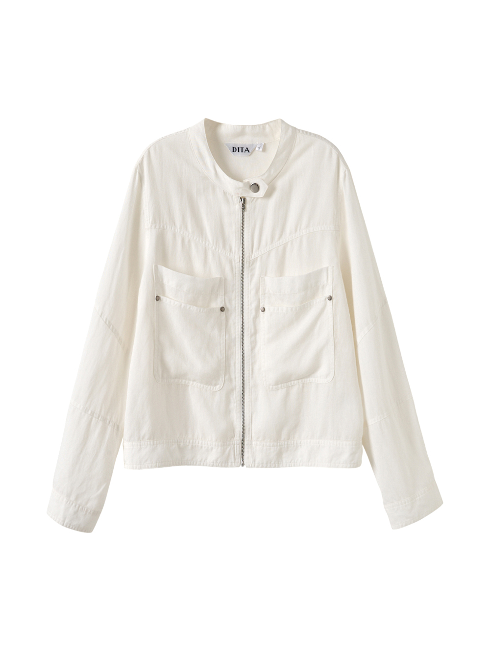 DITA合身都會風剪接外套