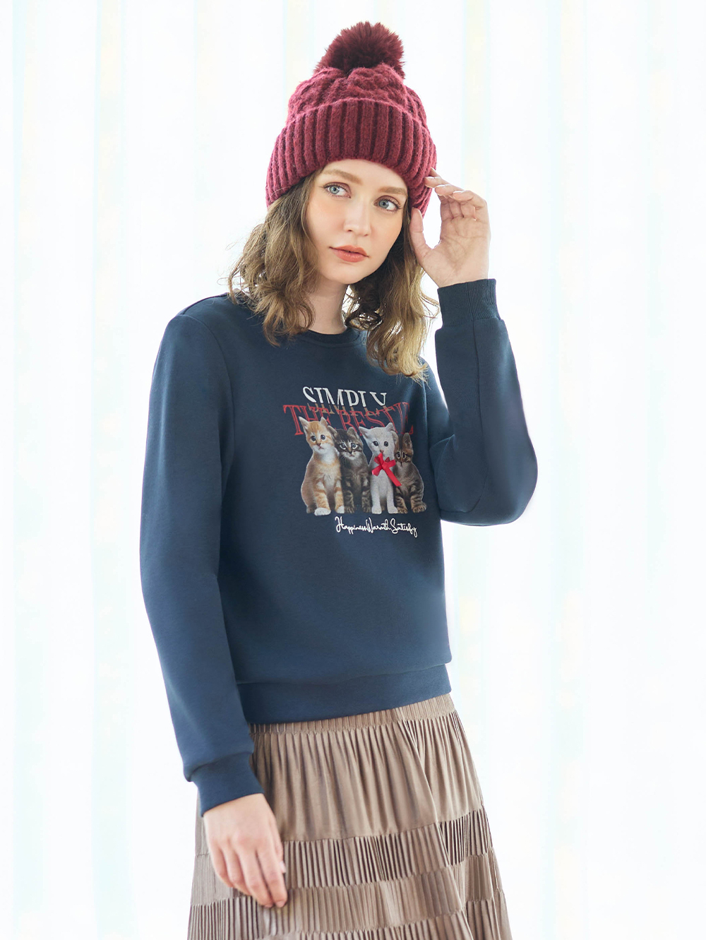 JOAN萌系貓咪厚刷毛衛衣