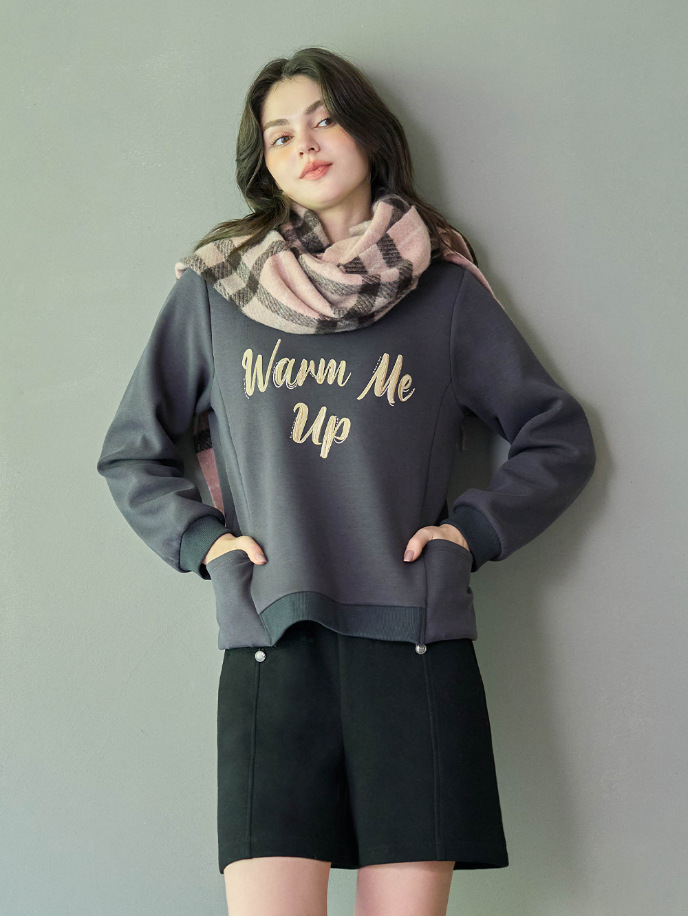 JOAN舒適彈力圓釦短褲