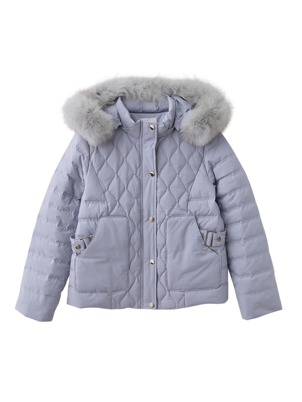 JOAN真狐狸毛領短版與絨外套