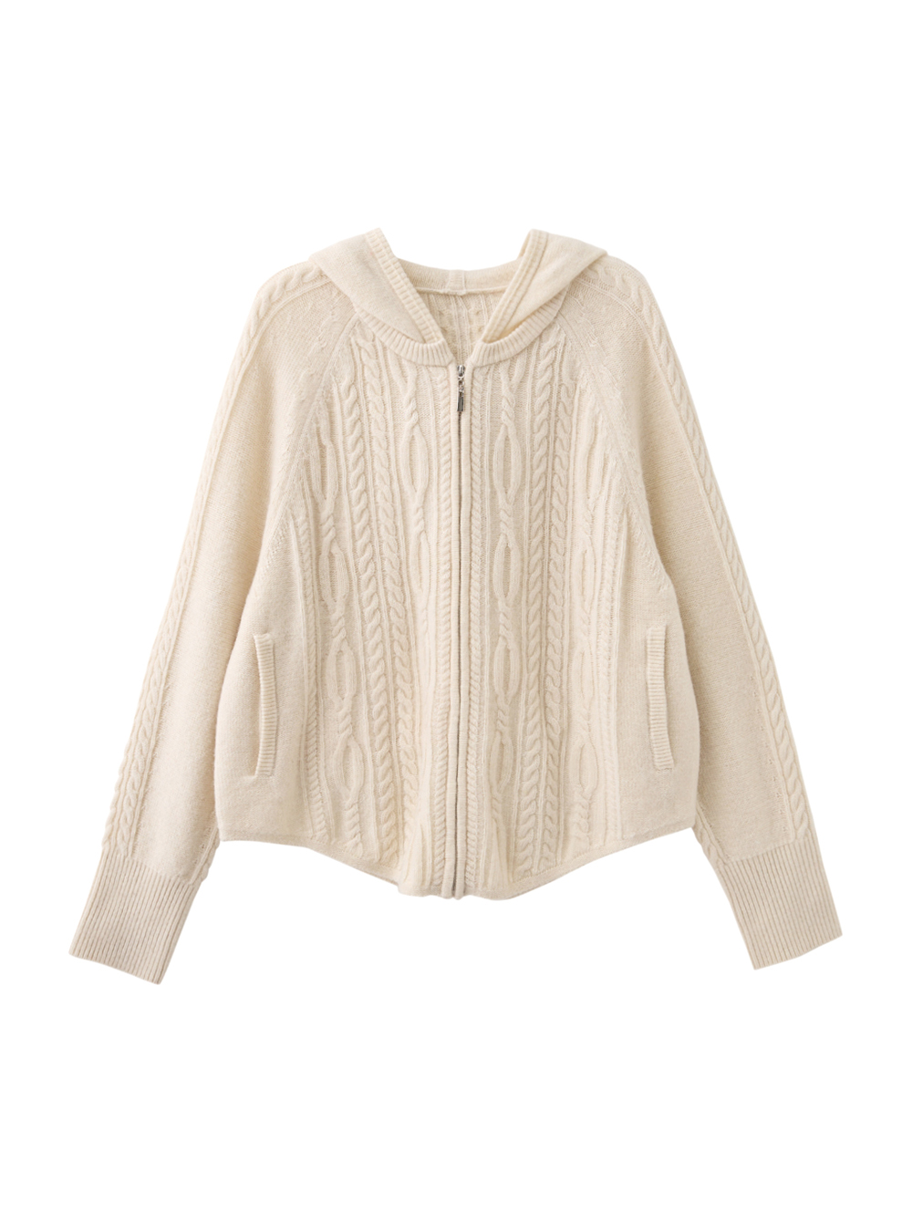 JOAN造型麻花連帽針織外套