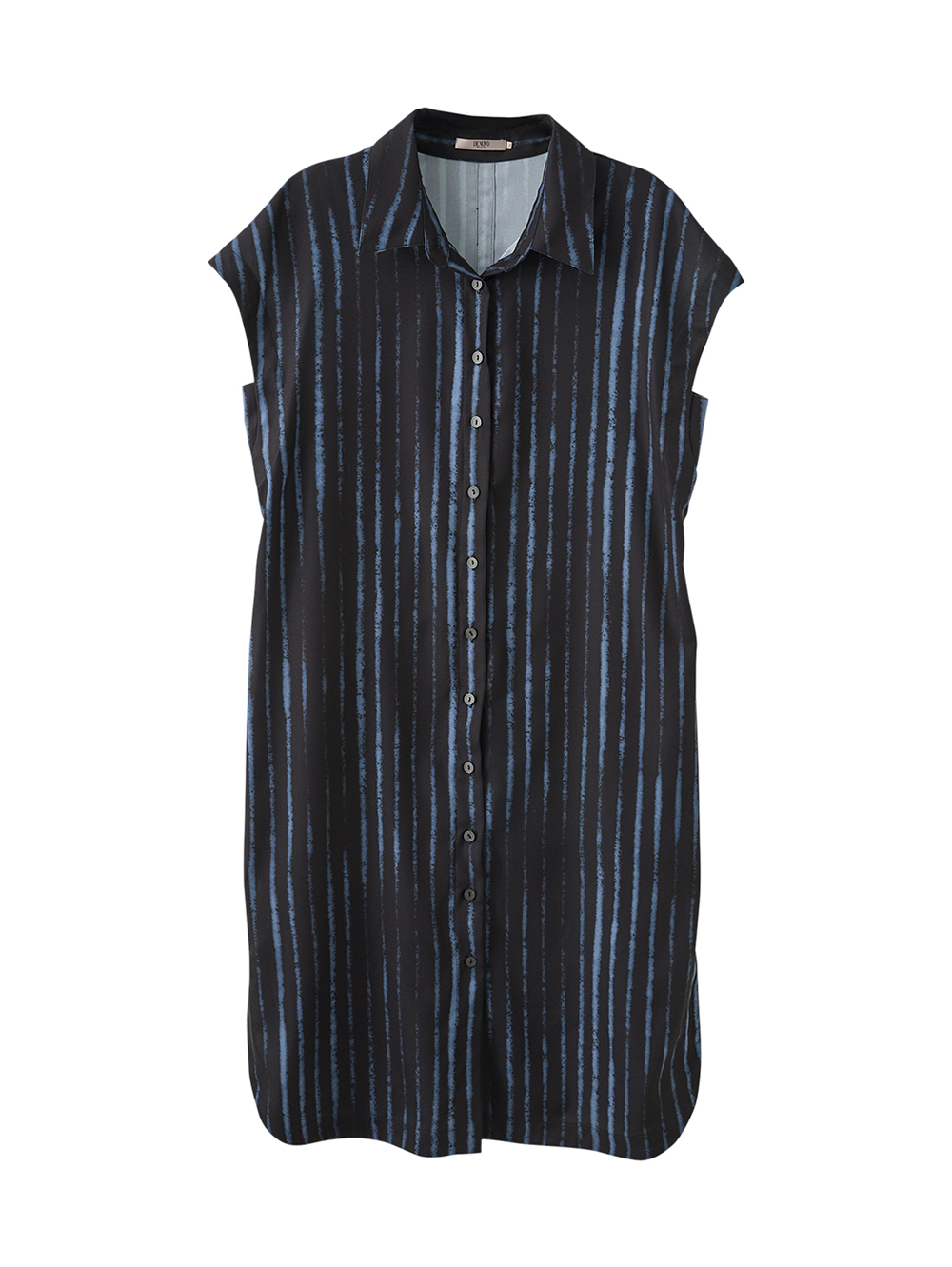 DENOVO率性長板開襟條紋罩衫