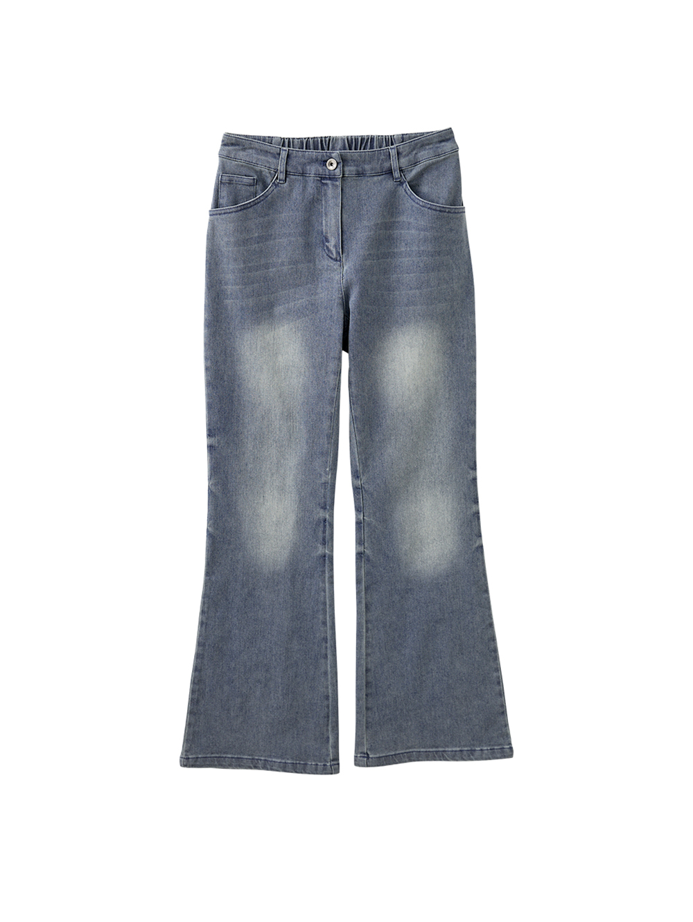 DENOVO高比例剪裁微喇叭修身褲