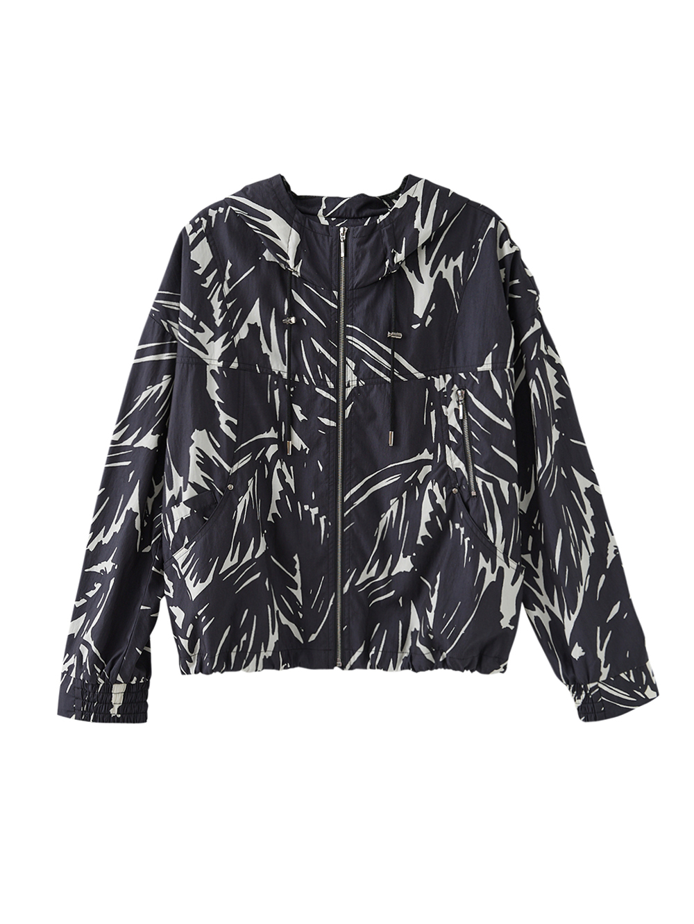 DENOVO率性筆刷印花連帽外套