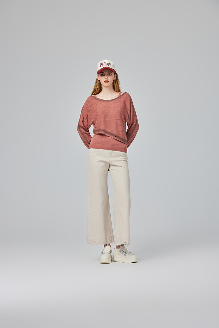 abito修長不收邊牛仔寬褲