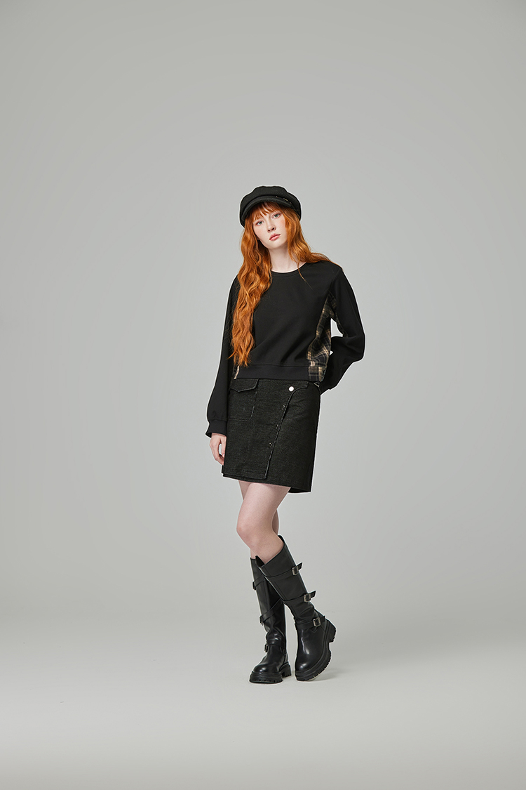 abito斜邊釦造型窄裙