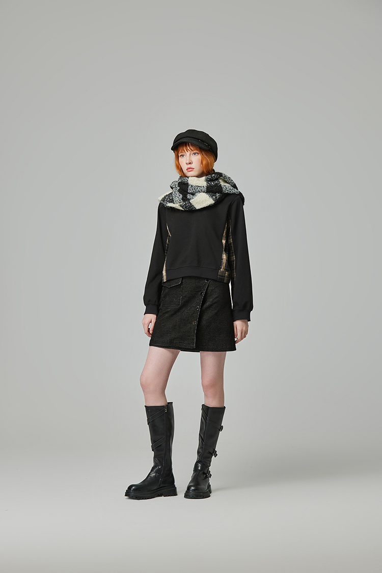 abito兩件式格紋拼接洋裝