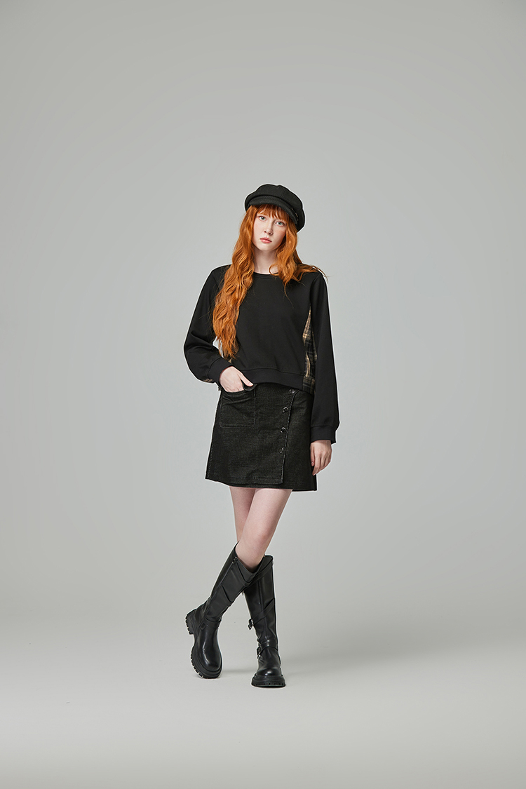 abito兩件式格紋拼接洋裝