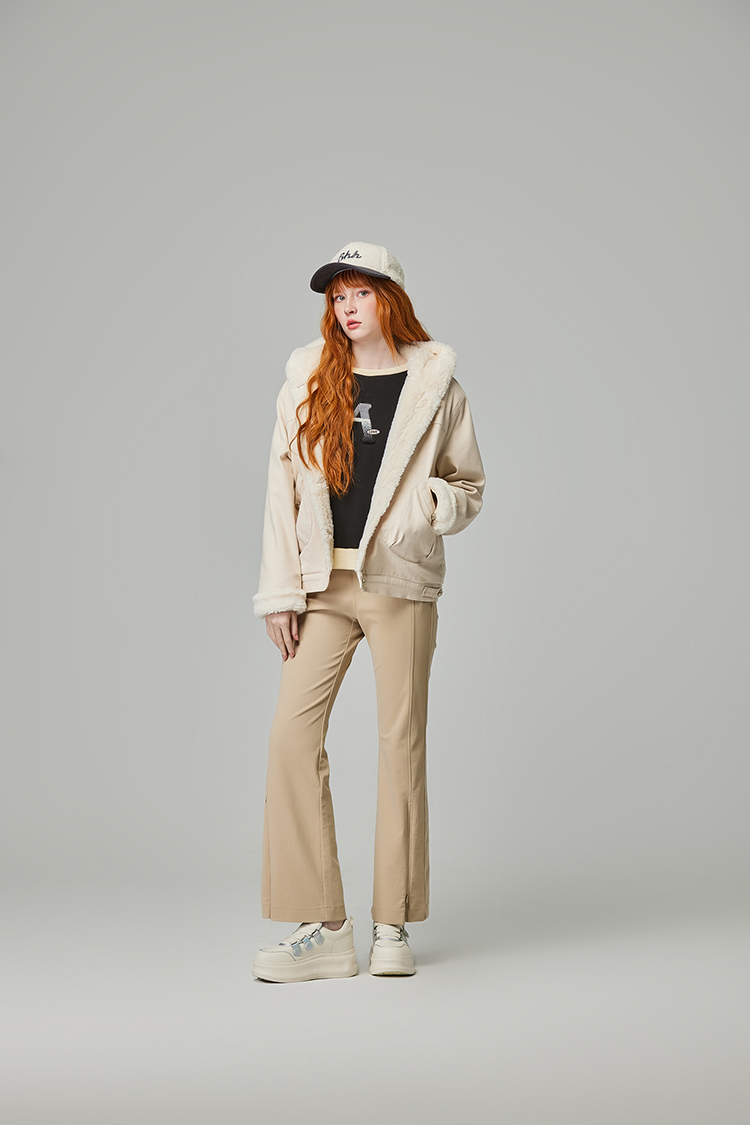 abito牛仔絨毛連帽外套