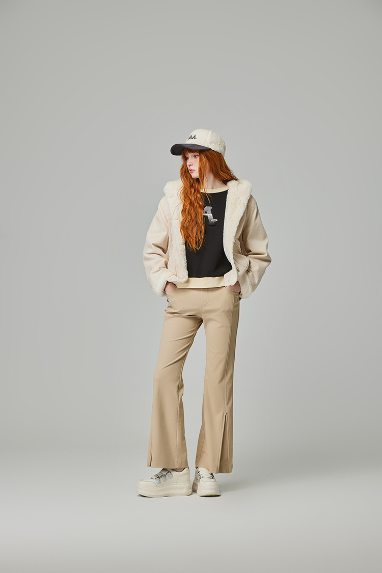 abito牛仔絨毛連帽外套