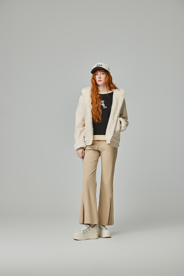 abito牛仔絨毛連帽外套