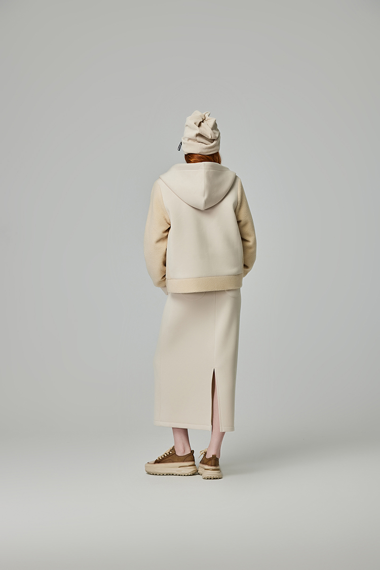 abito休閒連帽拼接外套