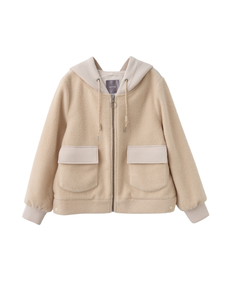 abito休閒連帽拼接外套