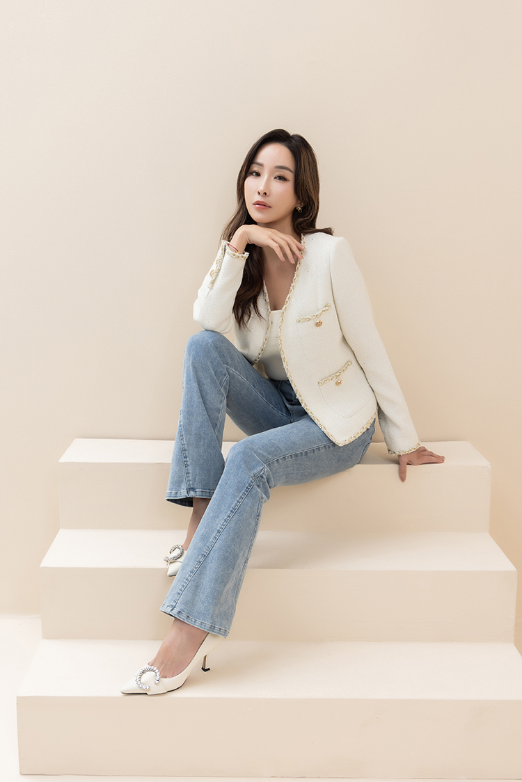 abito經典金邊雙口袋外套