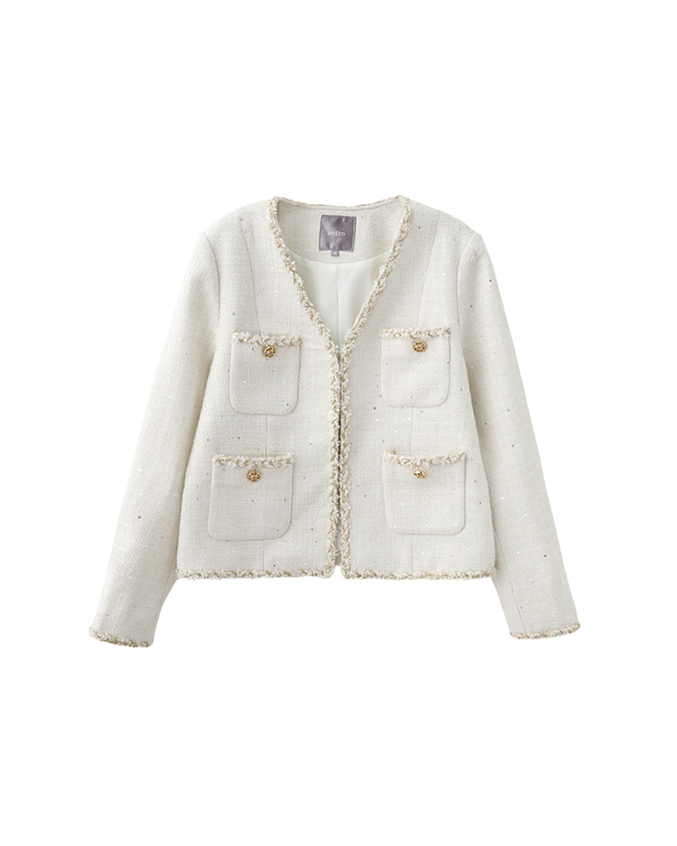 abito經典金邊雙口袋外套