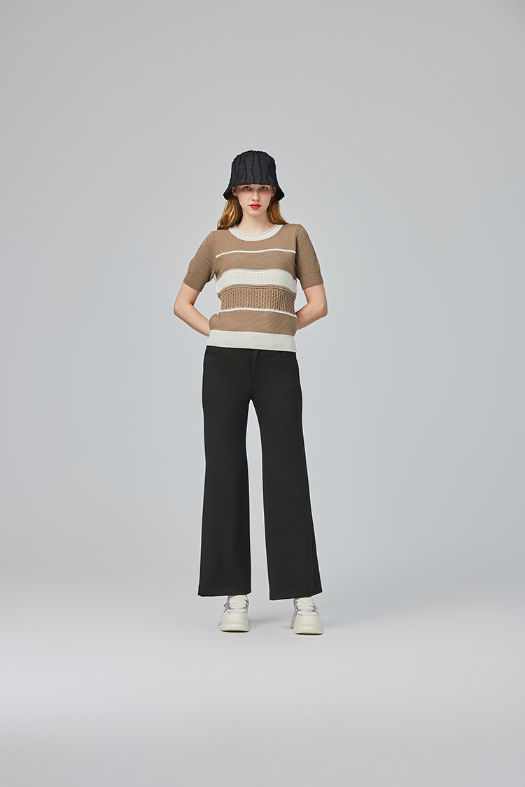 abito質感拼接針織上衣