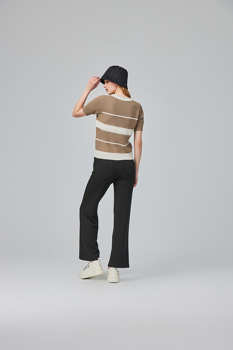 abito質感拼接針織上衣