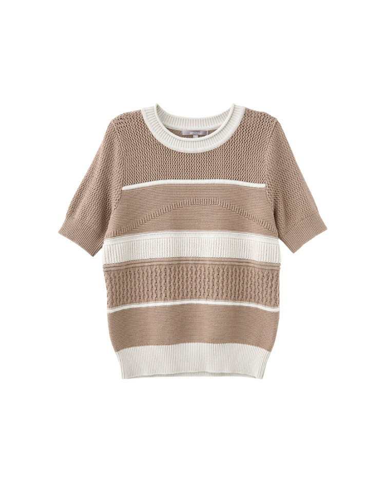 abito質感拼接針織上衣