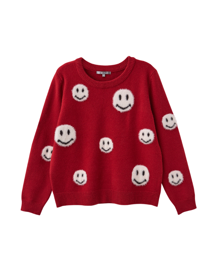 abito可愛笑臉針織上衣