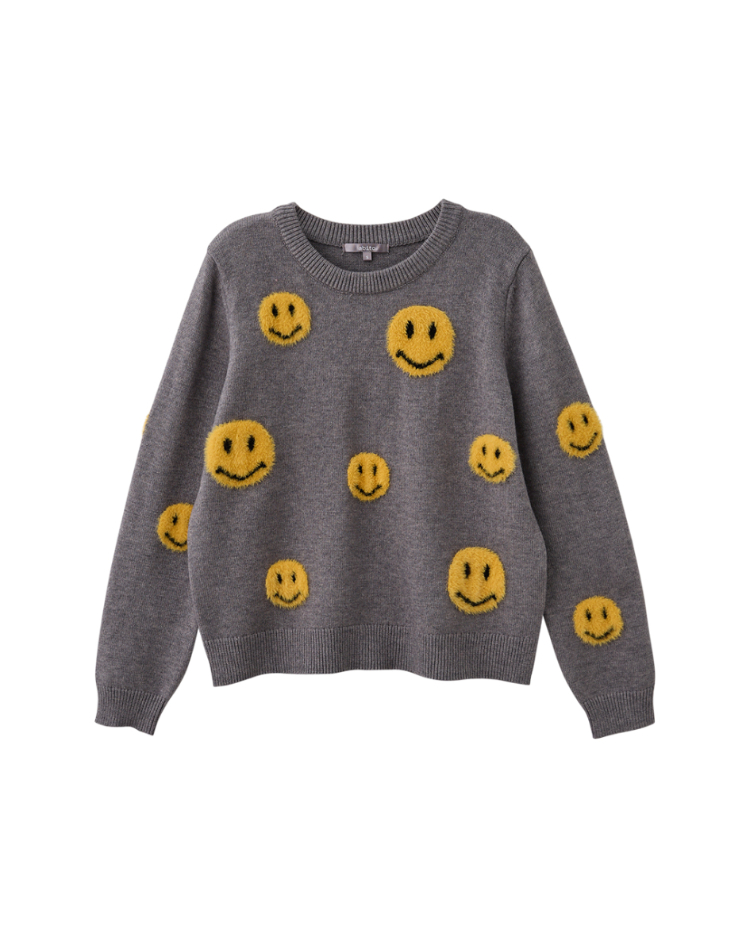 abito可愛笑臉針織上衣