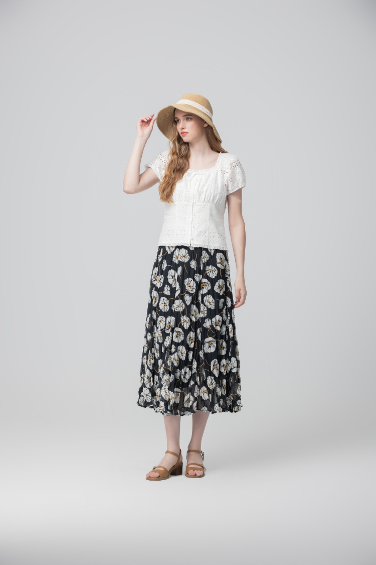 abito質感細緻百褶長裙