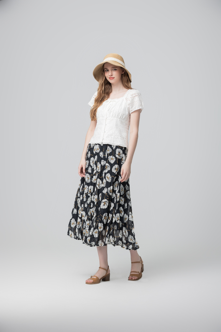 abito質感細緻百褶長裙