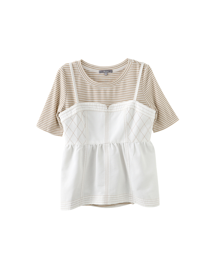 abito甜美條紋吊帶上衣