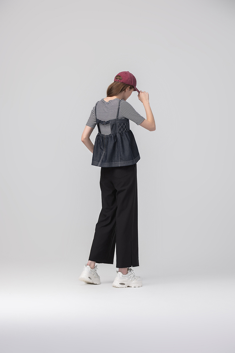 abito甜美條紋吊帶上衣