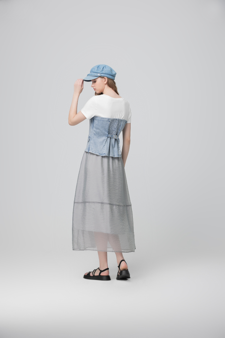 abito水洗造型馬甲式拼接上衣