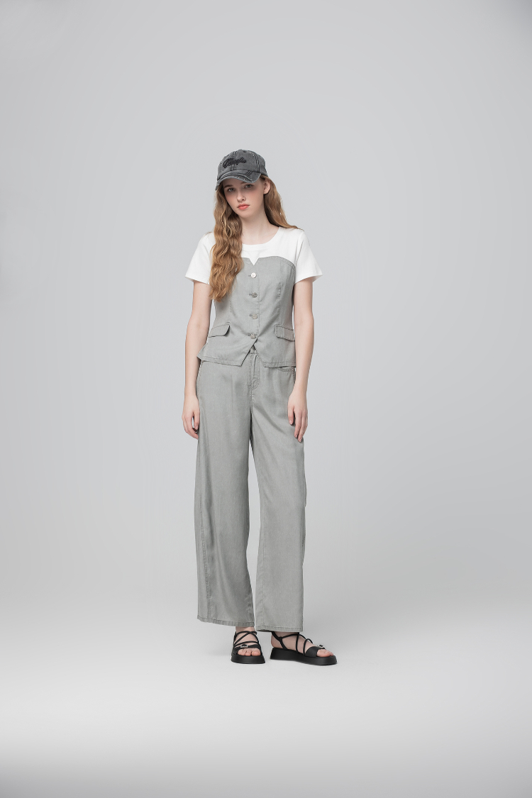 abito水洗造型馬甲式拼接上衣