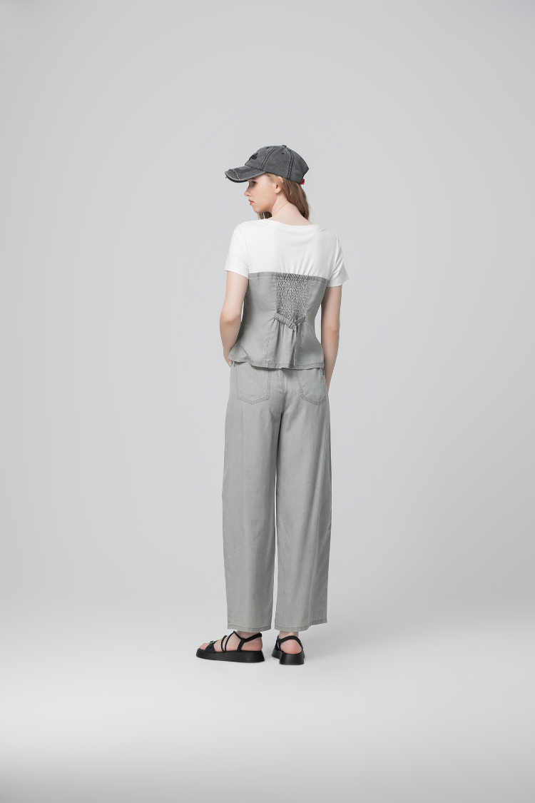 abito水洗造型馬甲式拼接上衣