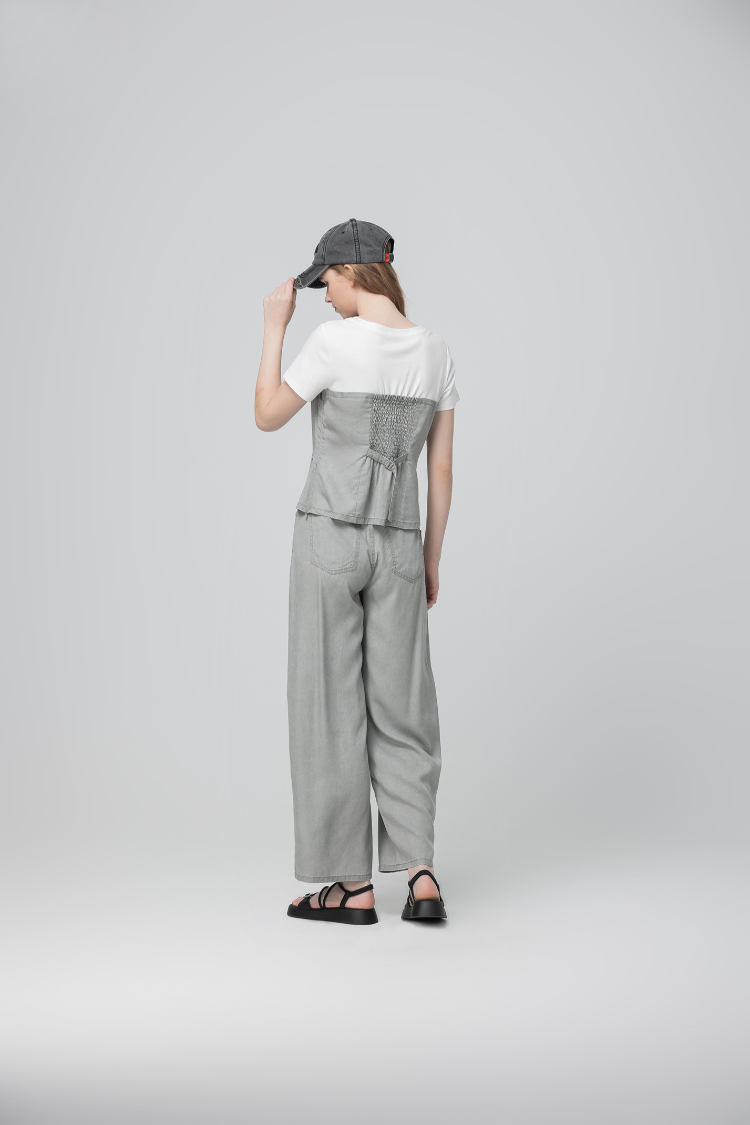 abito水洗造型馬甲式拼接上衣