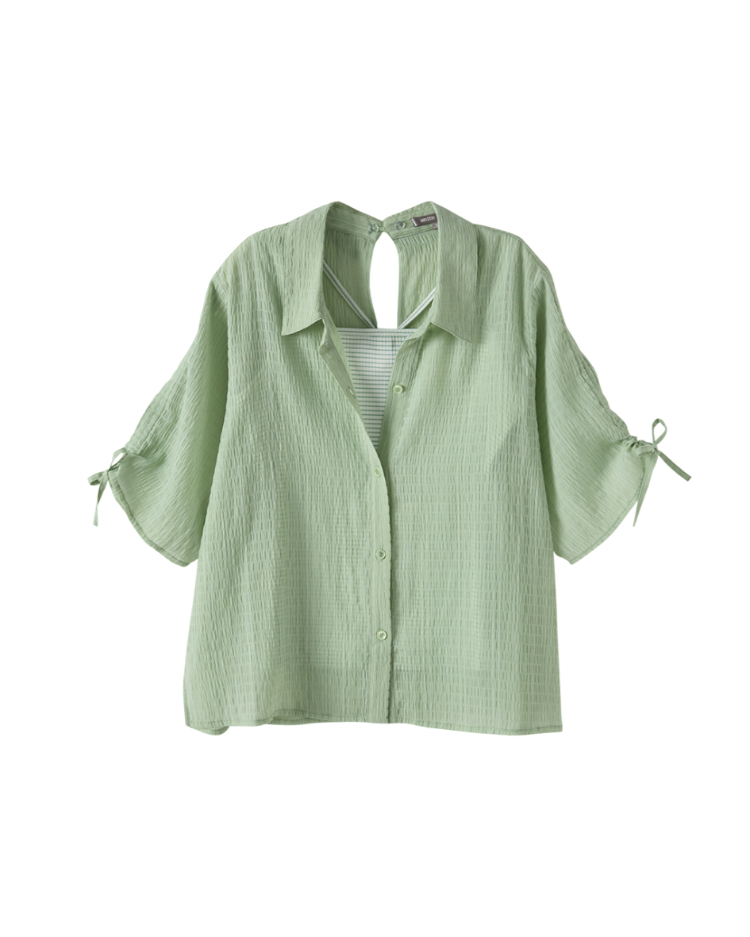 abito清新兩穿連袖襯衫