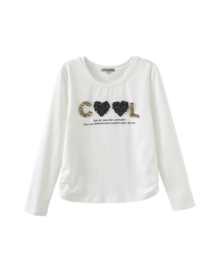 abito精緻花瓣字母上衣