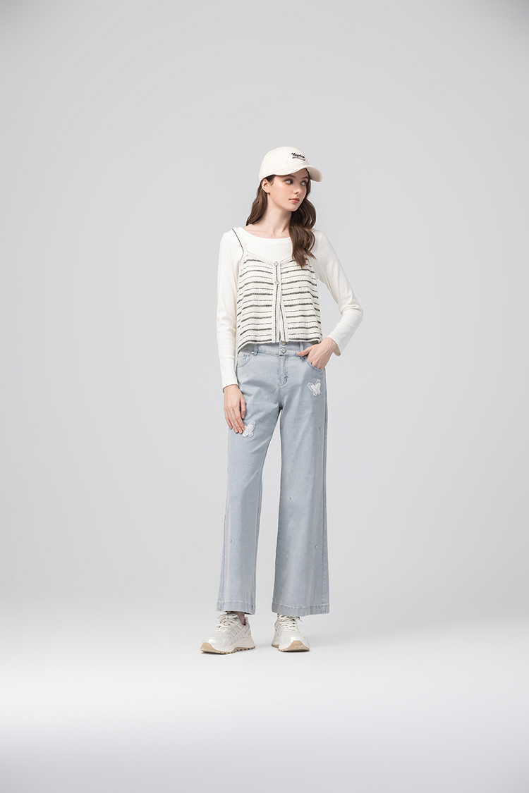 abito甜美兩件式條紋背心