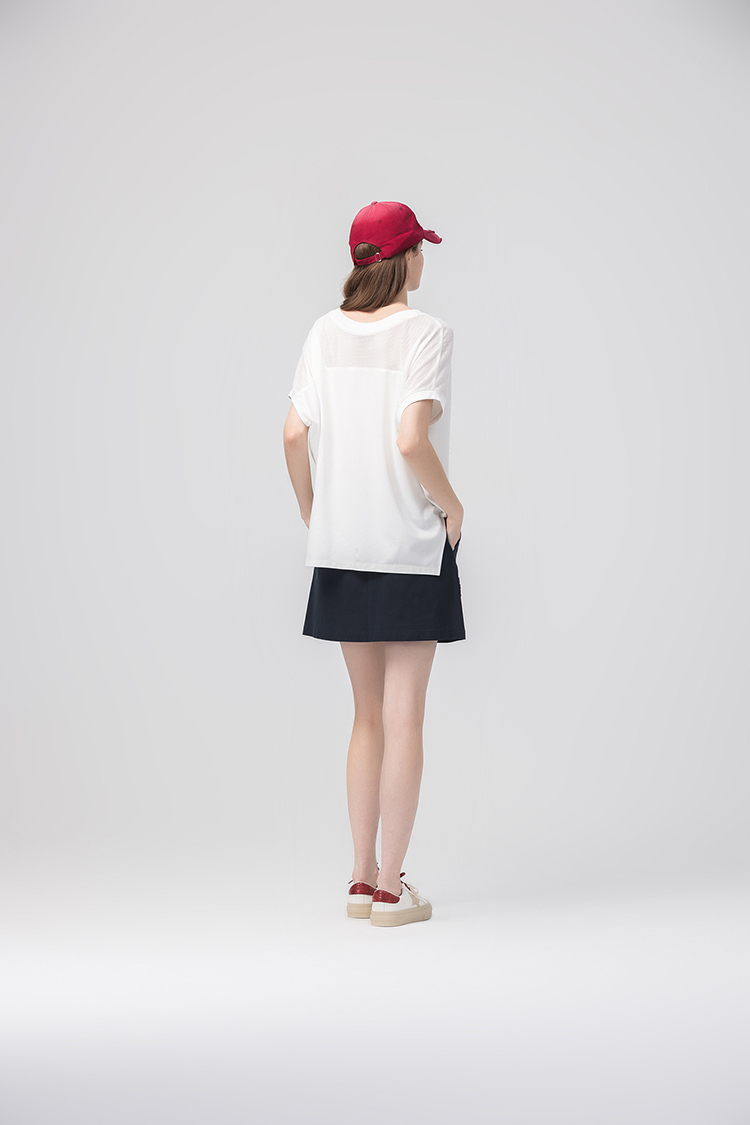 abito休閒寬鬆網布拼接上衣