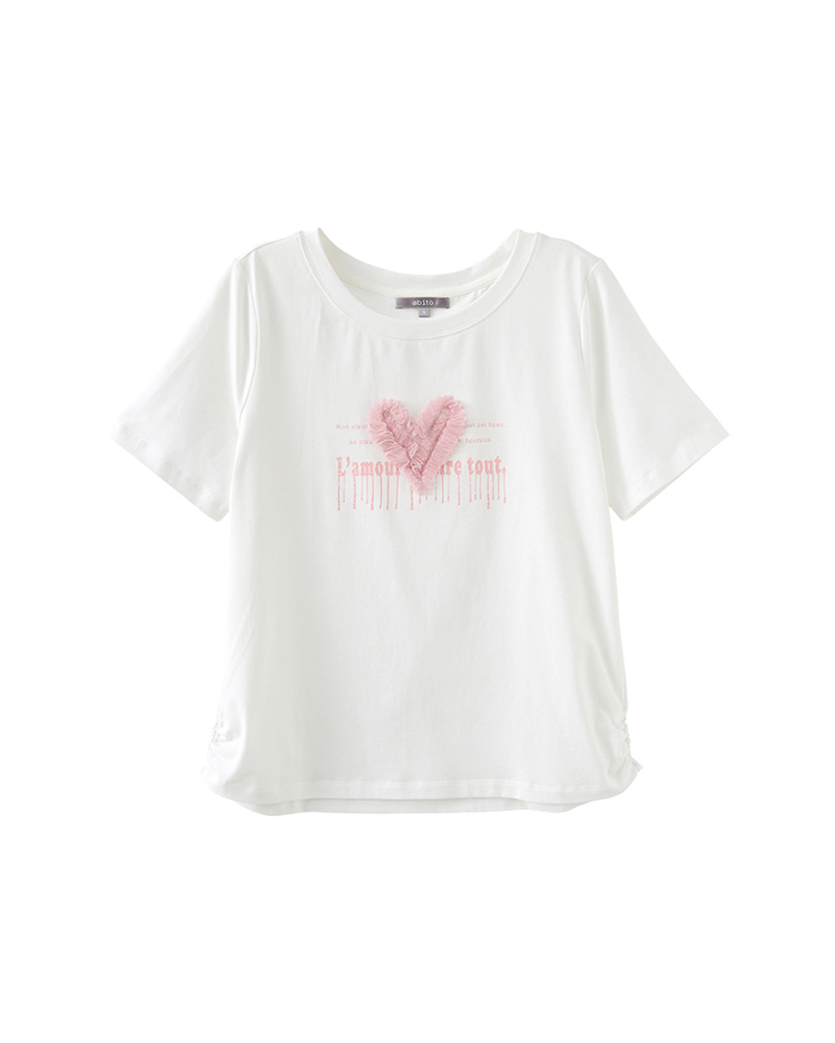 abito甜美立體網紗愛心上衣