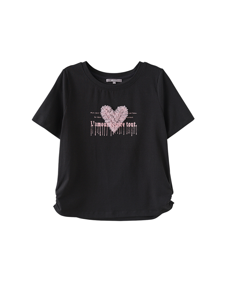 abito甜美立體網紗愛心上衣