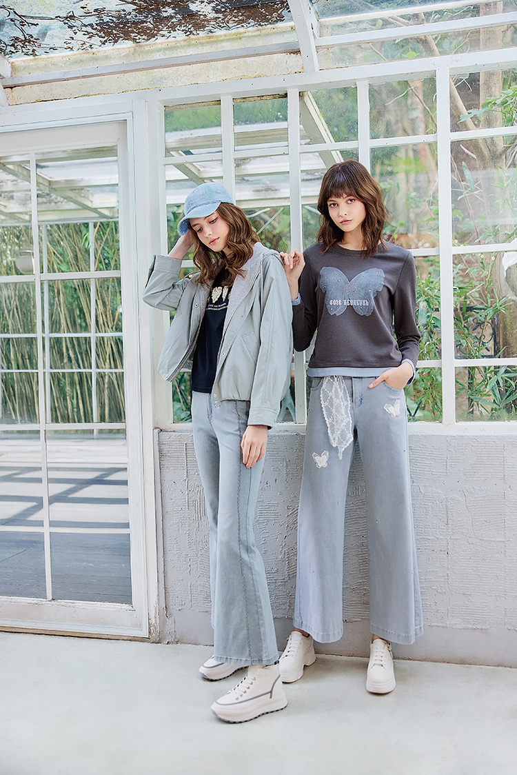 abito高腰雙釦喇叭褲