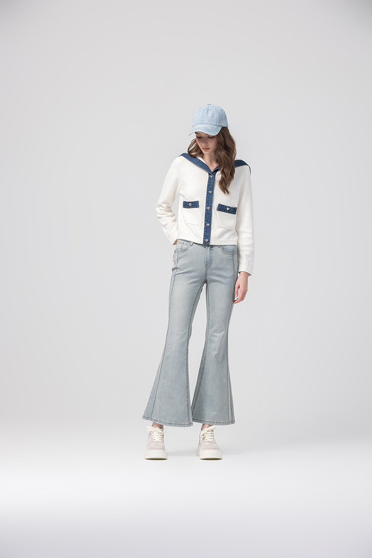 abito高腰雙釦喇叭褲