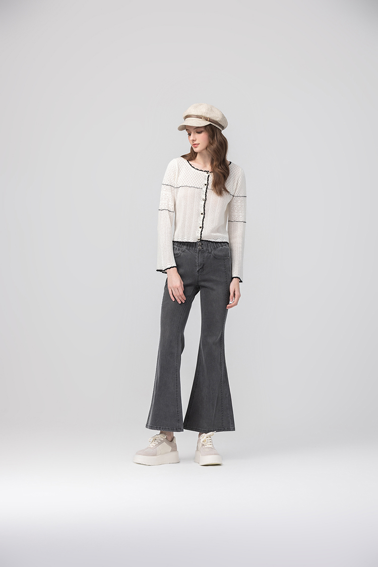 abito高腰雙釦喇叭褲