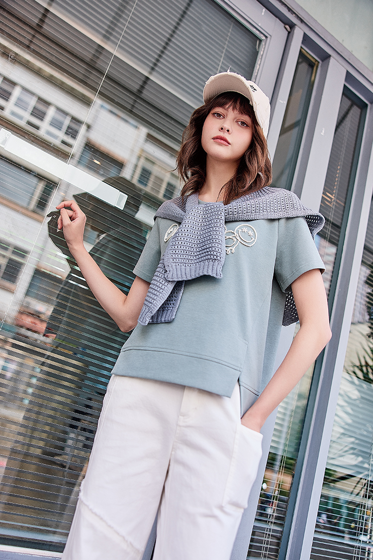 abito個性剪裁拼接寬褲