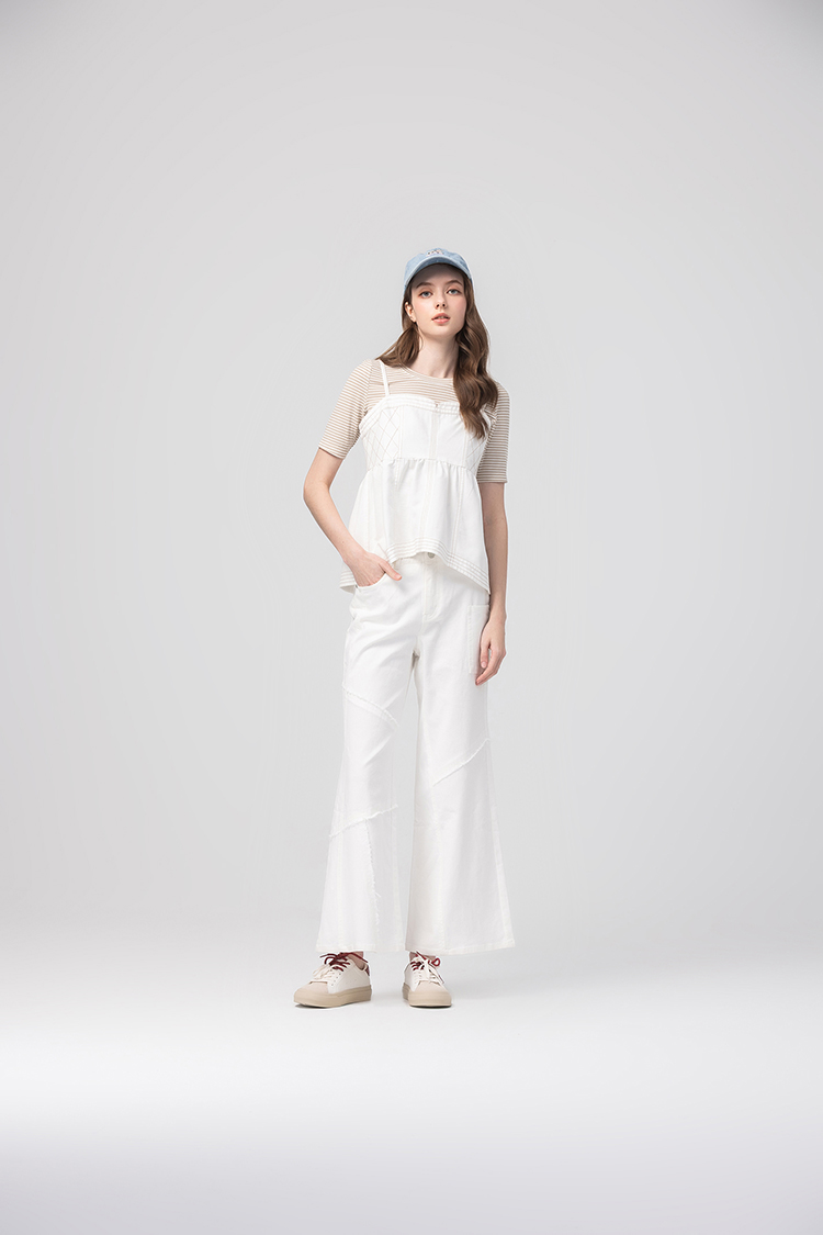 abito個性剪裁拼接寬褲