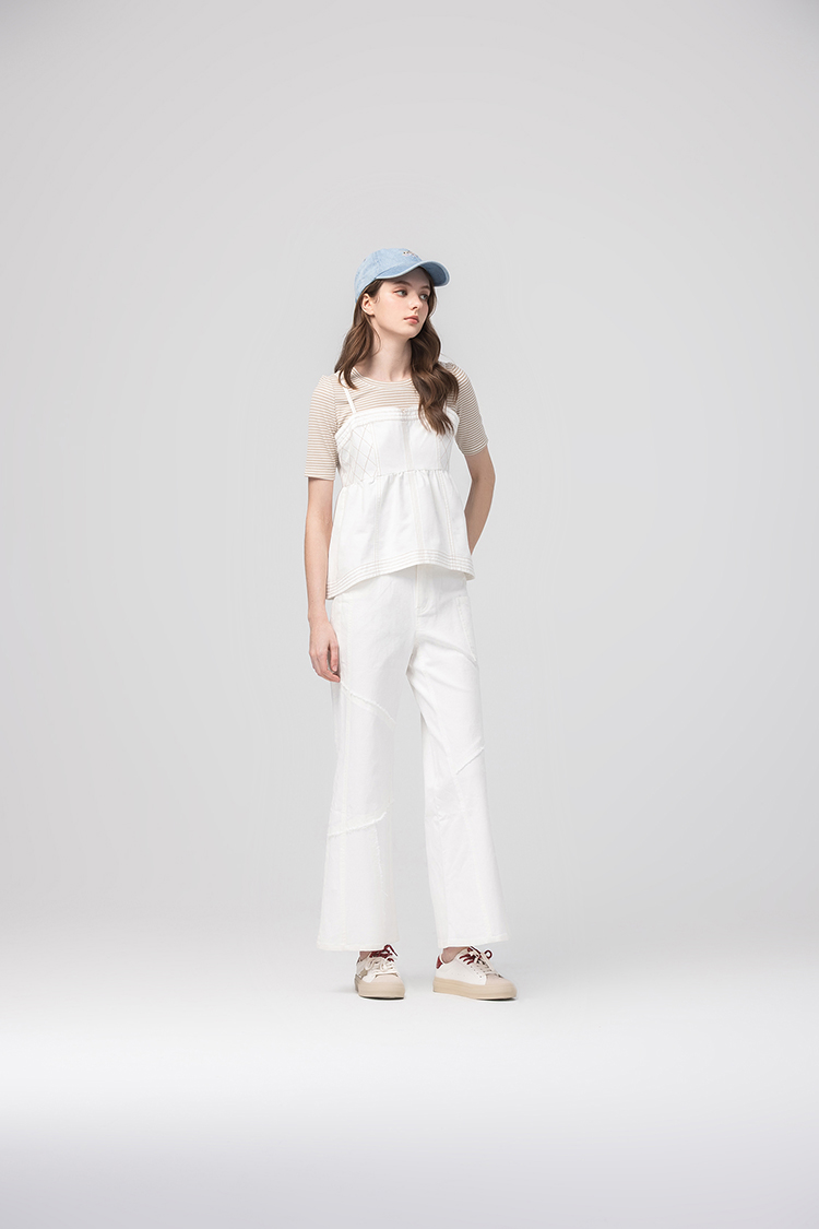 abito個性剪裁拼接寬褲