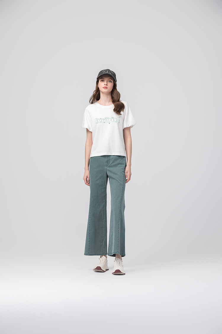 abito棉質直筒牛仔寬褲