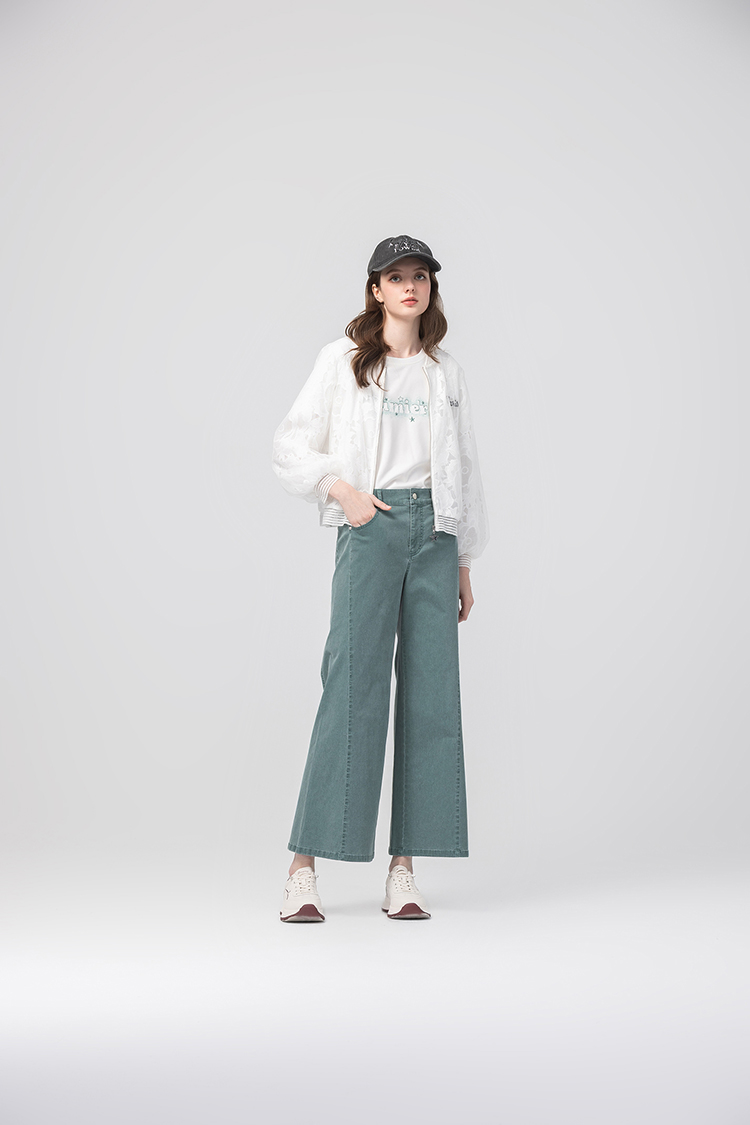 abito棉質直筒牛仔寬褲